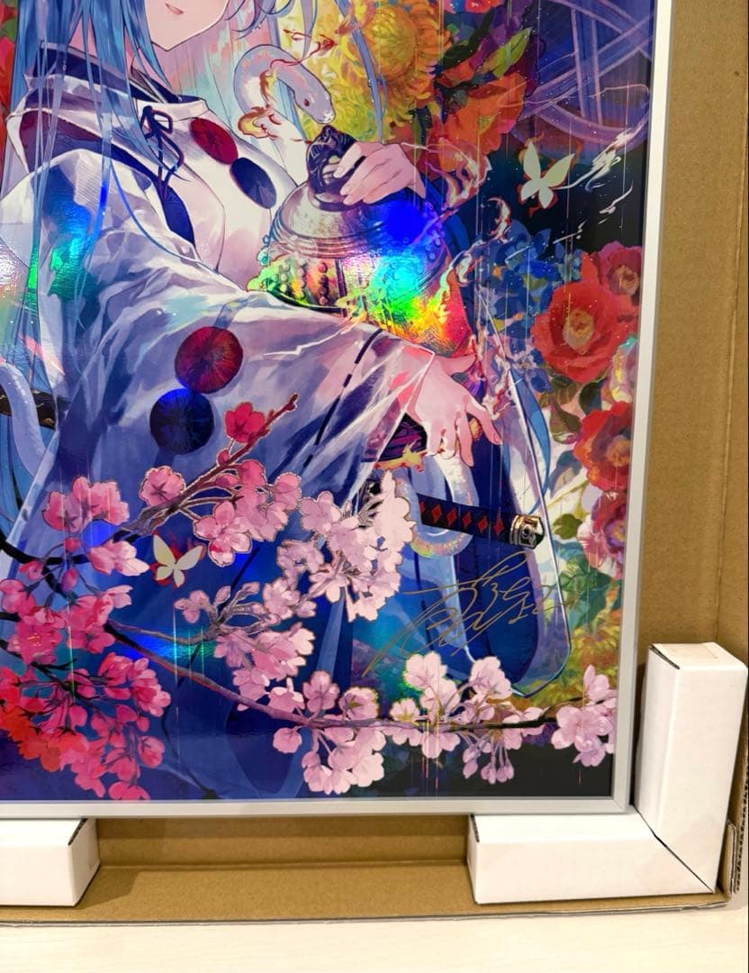 藤ちょこ先生 直筆サイン入りA3 オーロラアート 輪廻-白拍子花子