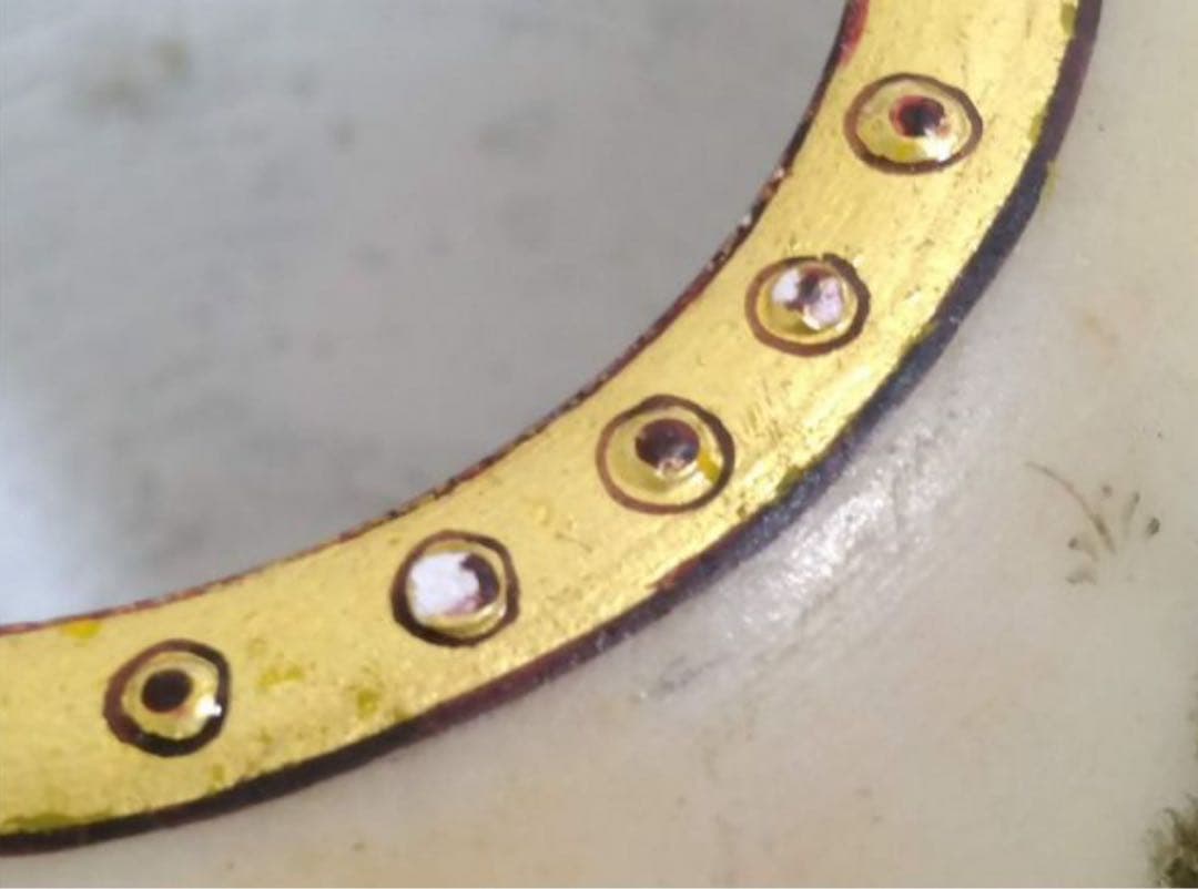 定価25, 手描き 象細密図 大理石 小物入 金彩仕上げ マハラジャ様式