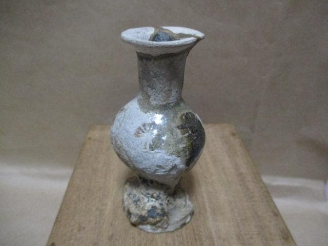 古瀬戸印花仏花瓶 I32-2