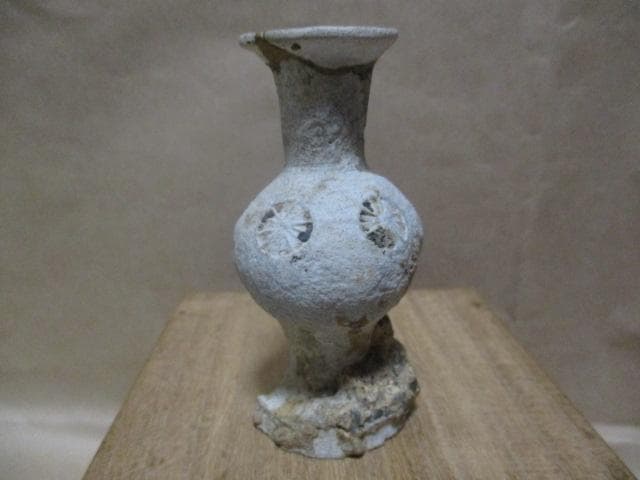 古瀬戸印花仏花瓶 I32-2