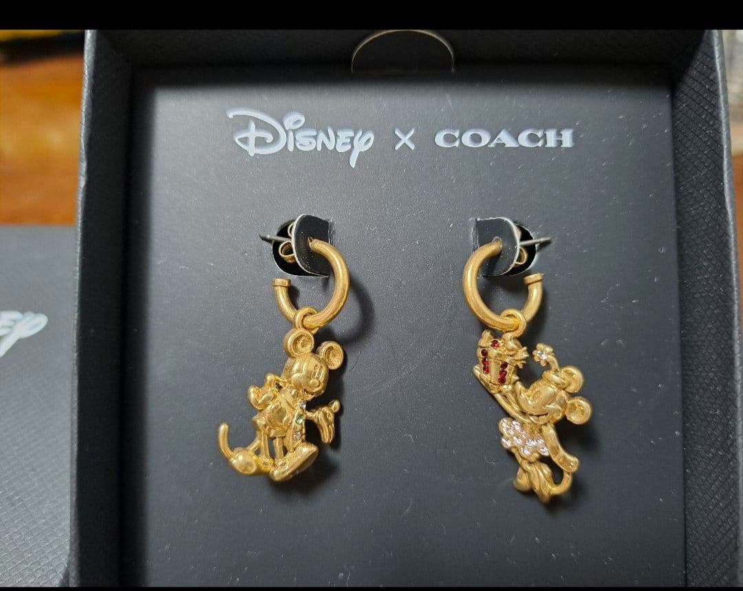 新品】箱なし COACH ディズニー 両耳 ピアス アクセサリー レア
