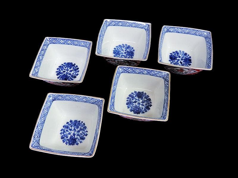 大聖寺伊万里 唐獅子牡丹の図 四方角向付 5客 N1114AS-CZy - メルカリ