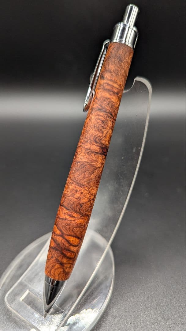 355ペン工房翌檜 特上 本花梨 瘤杢 木軸シャーペン ボールペン