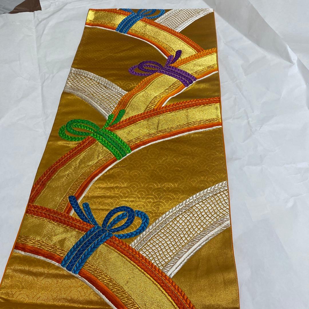 振袖 長襦袢 袋帯 3点セット 紺色 紫 有松絞り 鹿の子絞り 金駒刺繍 金彩