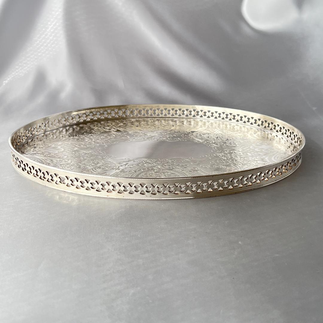 【Barker & Ellis】透かしのギャラリートレー/ドリンクトレー