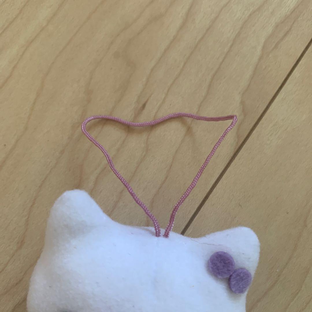 平成レトロ　激レア　サンエックス　しあわせにゃんこ　マスコットストラップ　紫