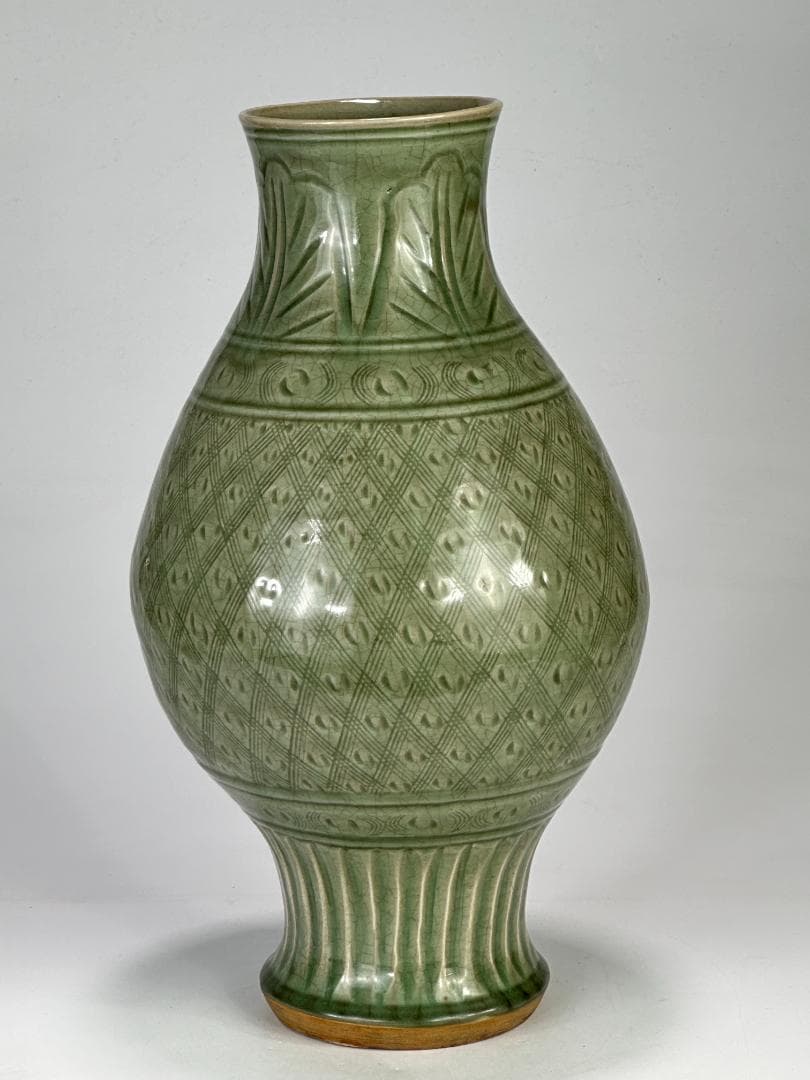 中国美術 龍泉窯 天龍寺 青磁 七官 花瓶 花器 時代 古物 唐物 明