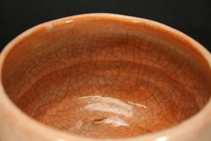 茶道具 赤楽茶碗 楽入印 木箱付(メ1484)