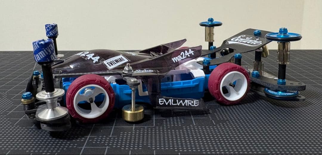 ミニ四駆　完成品　サンダーショット　MS フレキ　青