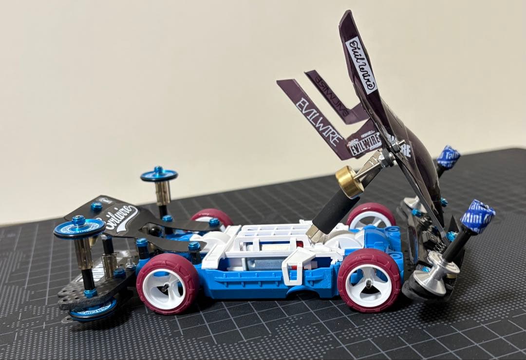 ミニ四駆　完成品　サンダーショット　MS フレキ　青