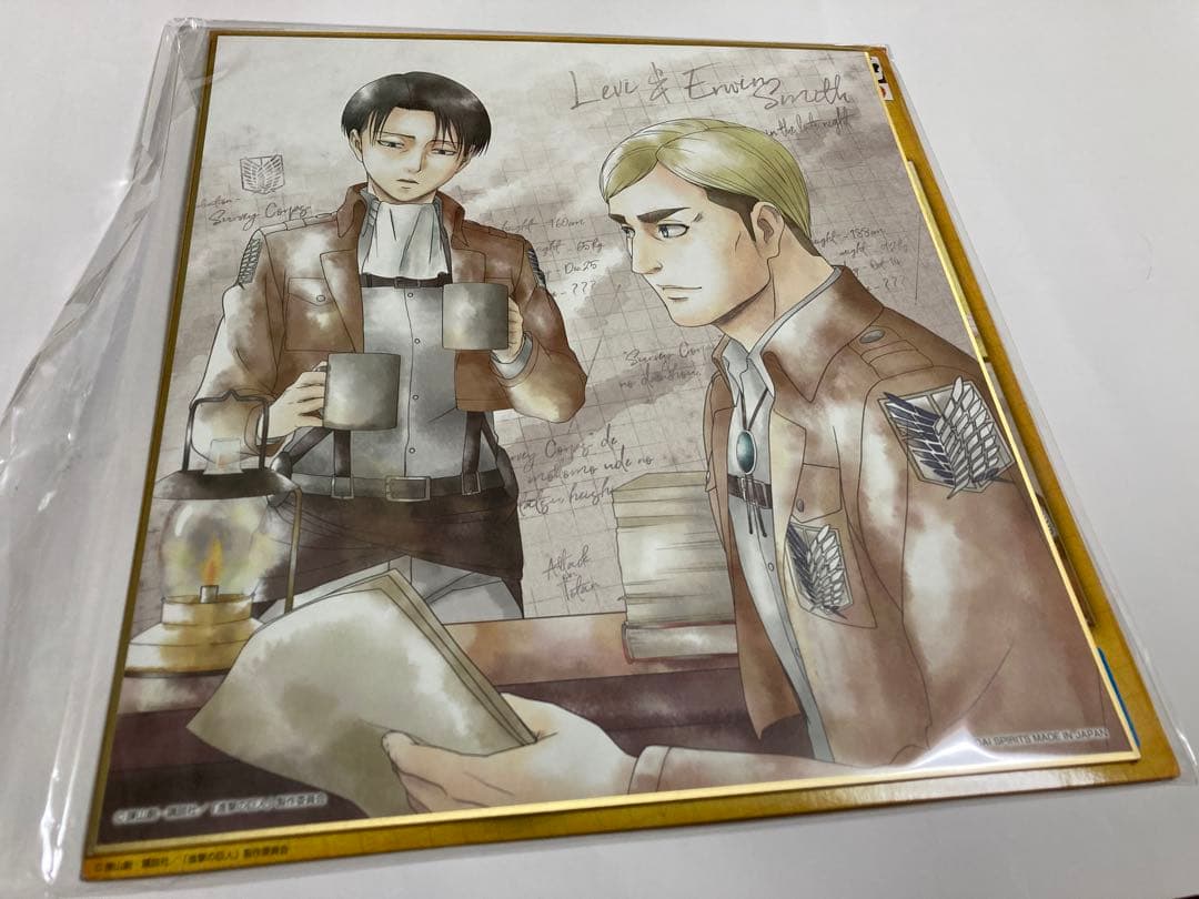 進撃の巨人 色紙コレクション リヴァイ エルヴィン 深夜 一番くじ C賞