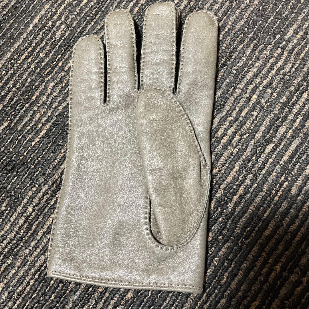 HERMES グレー レザー手袋 サイズ9