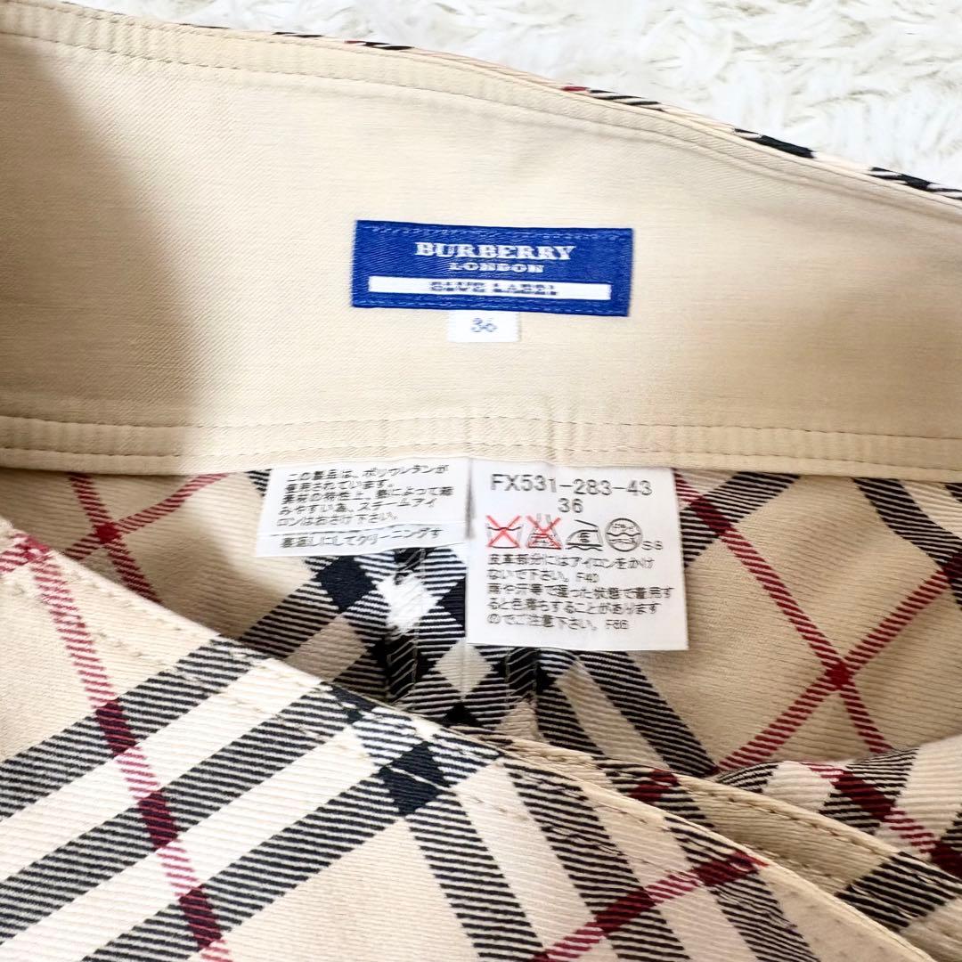希少✨️バーバリーブルーレーベル 巻きスカート ノバチェック 36 y2K