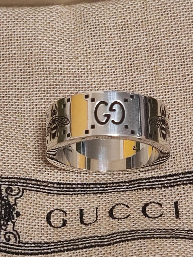 専用　新品 GUCCI グッチ 指輪 シルバー リング GG＆ビー 蜂 21