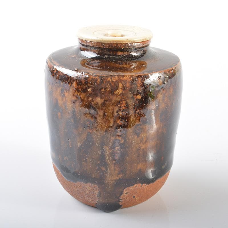 茶道具 瀬戸焼 肩衝茶入 仕覆付 時代箱 V R6294