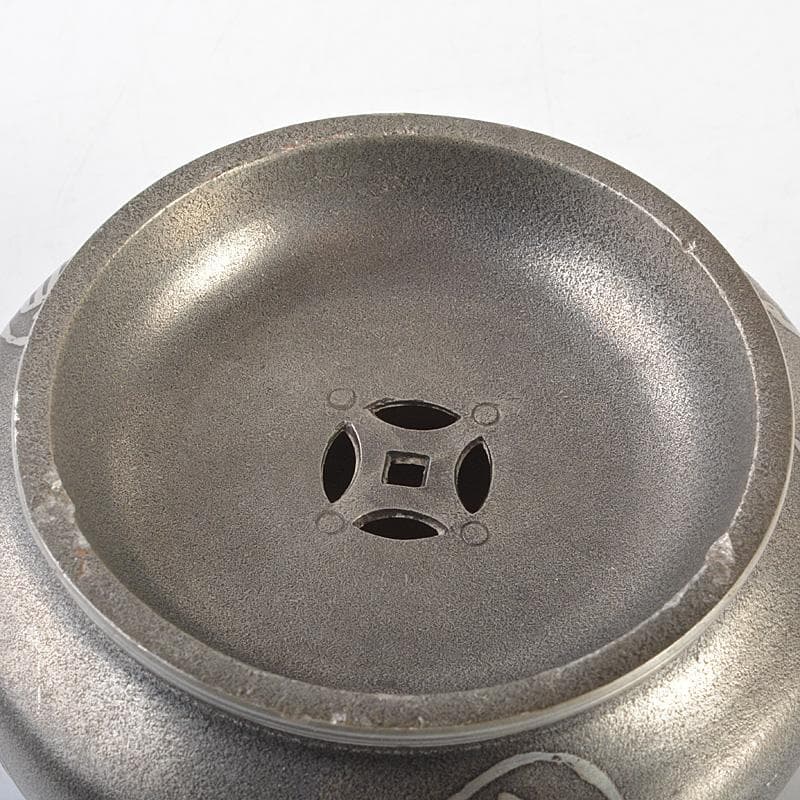 煎茶道具 間村自造 錫製 文字文 茶こぼし 約269g V R7017