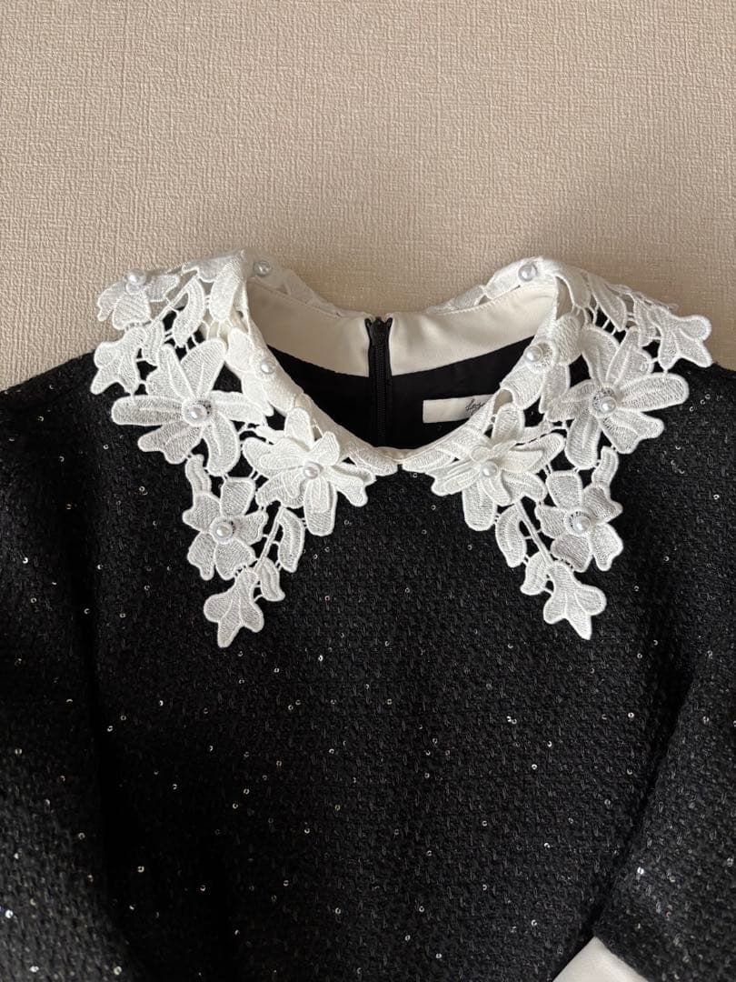 Leja スパンコールAラインワンピースドレス