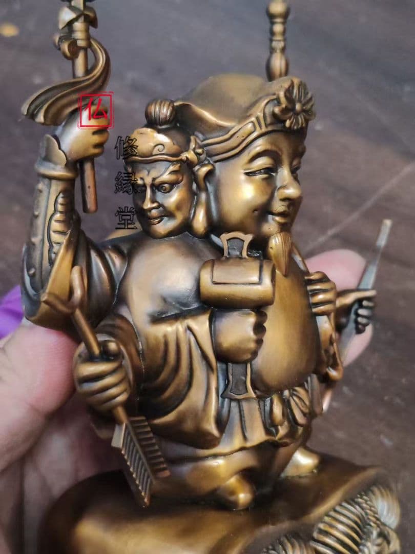 修縁堂】密教法具 真言宗 大黒天 青銅着色 密教法具古美術品