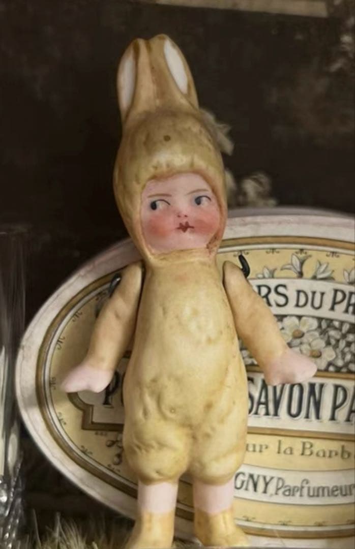 ドイツ アンティーク うさぎぬいぐるみ服 ビスクドール