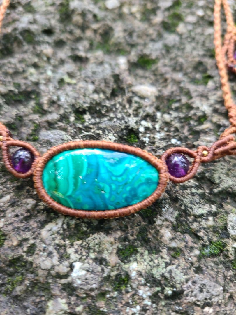 高品質クリソコラ オリジナルマクラメ編みネックレス