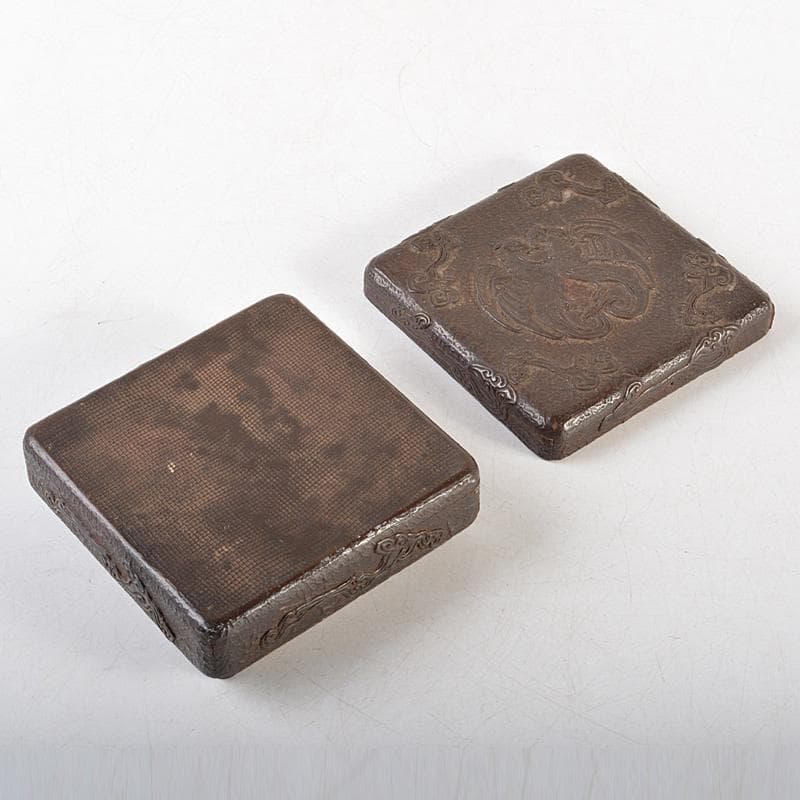 中国　漆塗　神獣文　四方箱　小物入　薬入　C　Ｒ5901