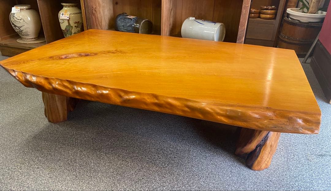 希少 屋久杉テーブル 一枚板 座卓 屋久杉脚付 世界遺産 希少！