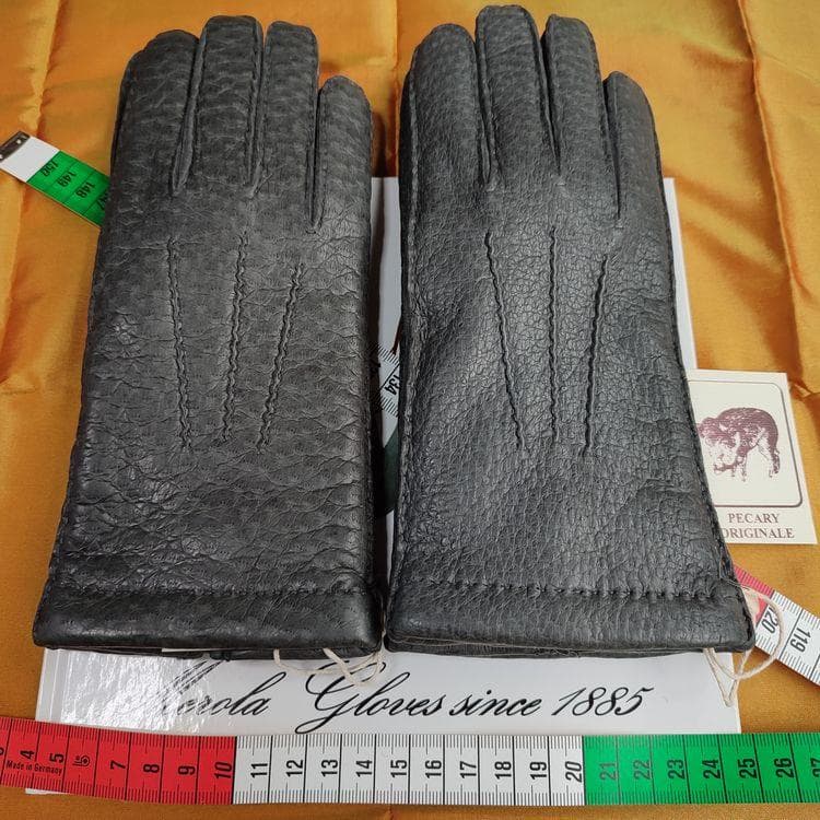 廃版 メローラ ペッカリー灰 カシミア グローブ 革手袋 MEROLA