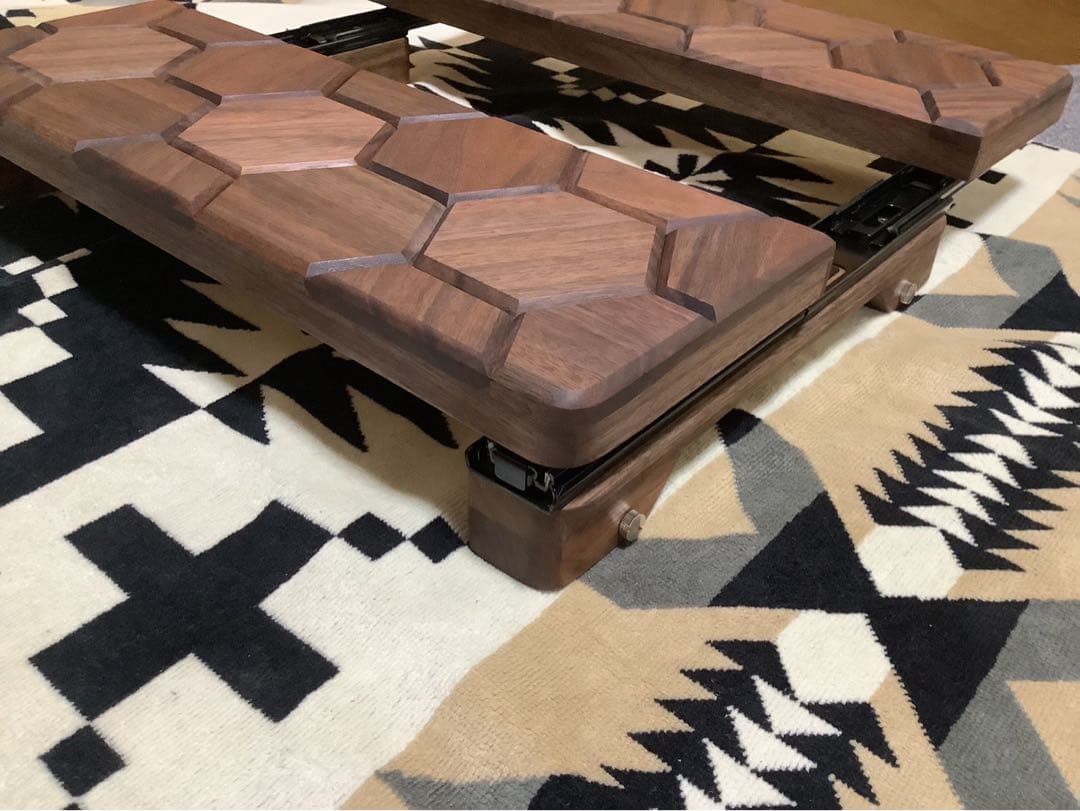 シェルフコンテナ25サイズ スライド開口天板三脚用テーブルヘキサゴン