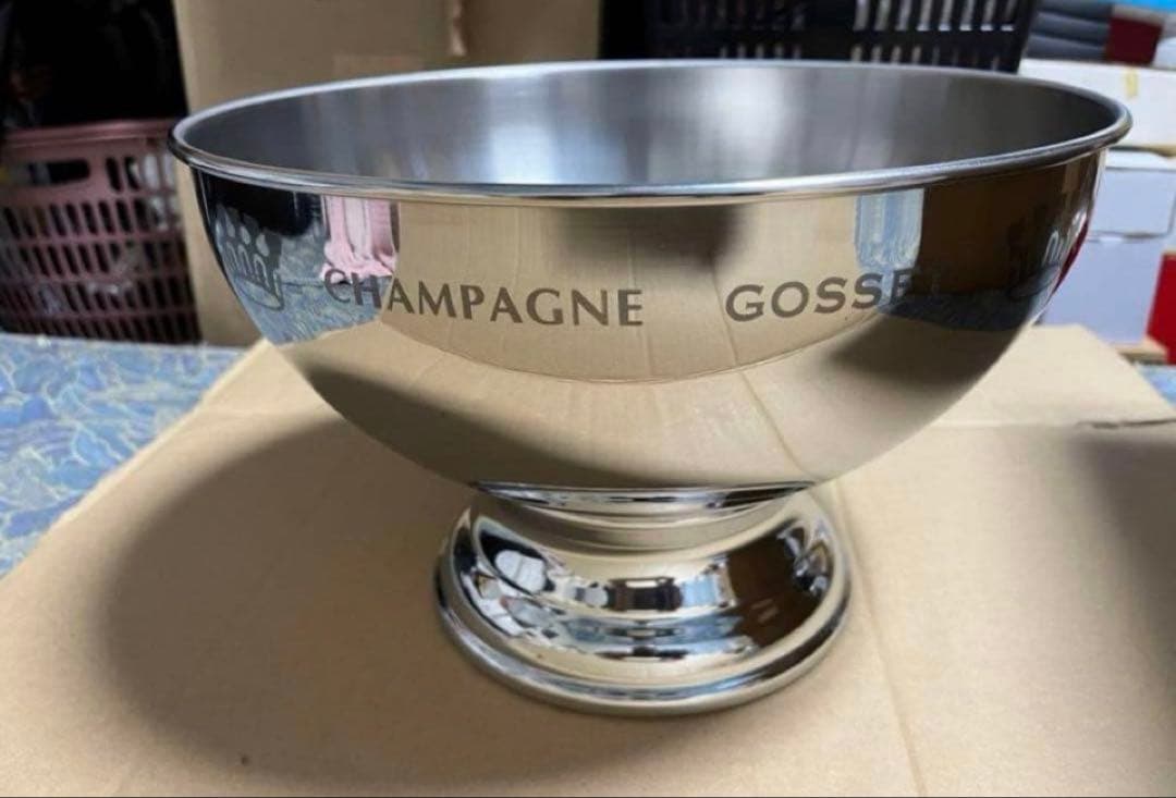 シャンパーニュゴッセ 金属製大型丸シャンパンクーラー シャンパーニュ