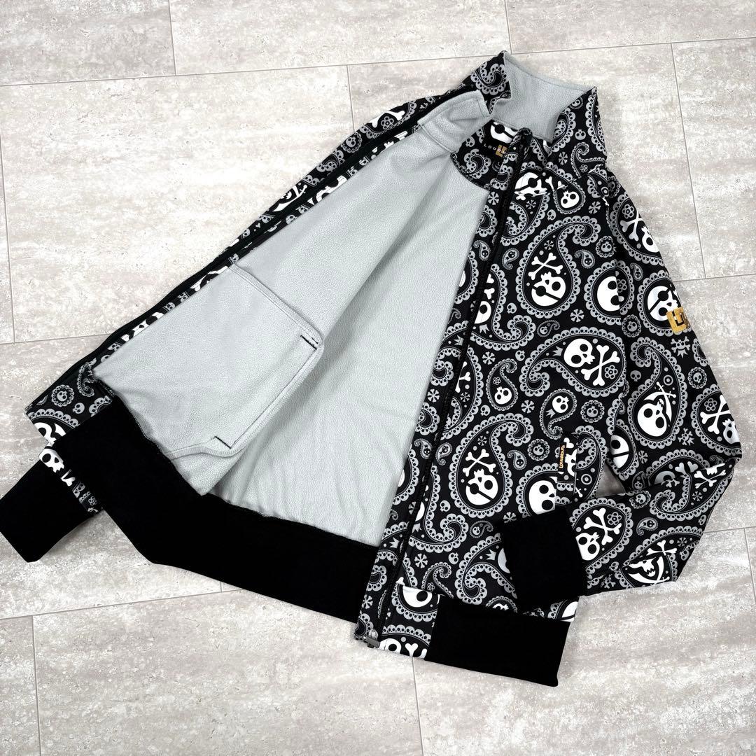 【ラウドマウス】ブルゾン　ジャケット　スカル柄　Lサイズ　黒x白xグレー