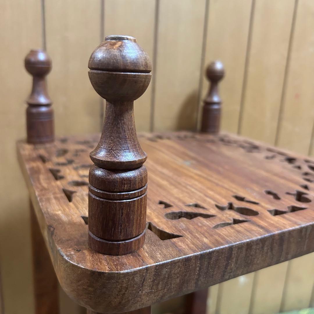 インド製 サイドテーブル ナイトテーブル 飾り台 花台 輸入家具