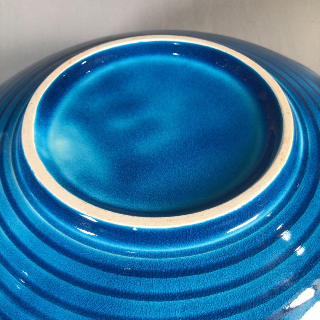 Ｎ８１３　水指　『貴山造』『浅黄交趾』『平水指』　共箱　茶道具