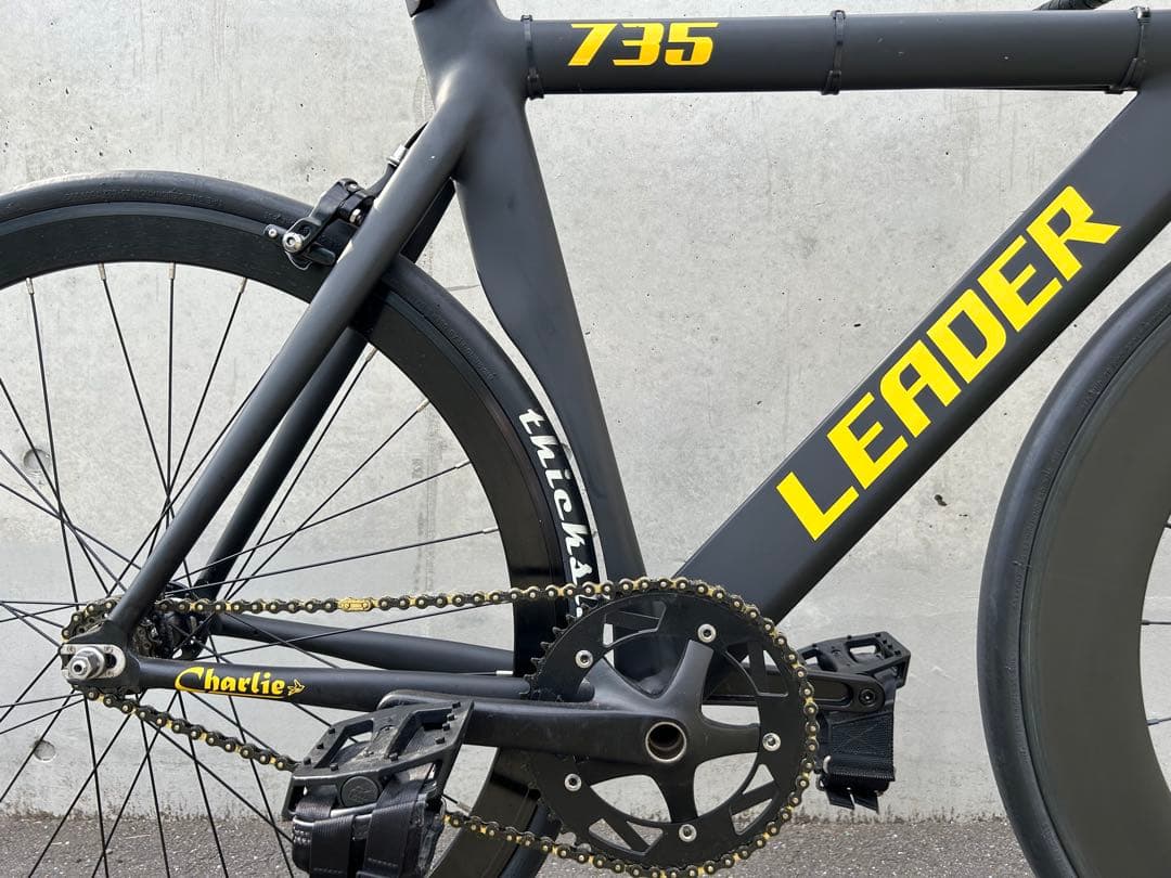 LEADER BIKE 735 TR CUSTOM M黒黄色 エアロピストバイク