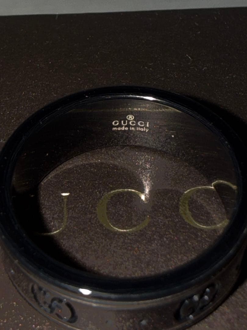 GUCCI ブラックリング サイズ17（57）号