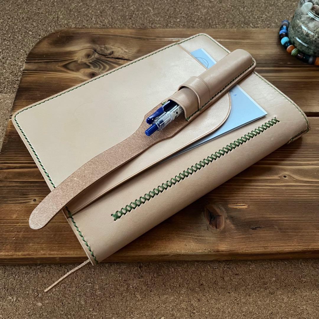 ヌメ革のA5サイズ 手帳カバー117 ペンケース65