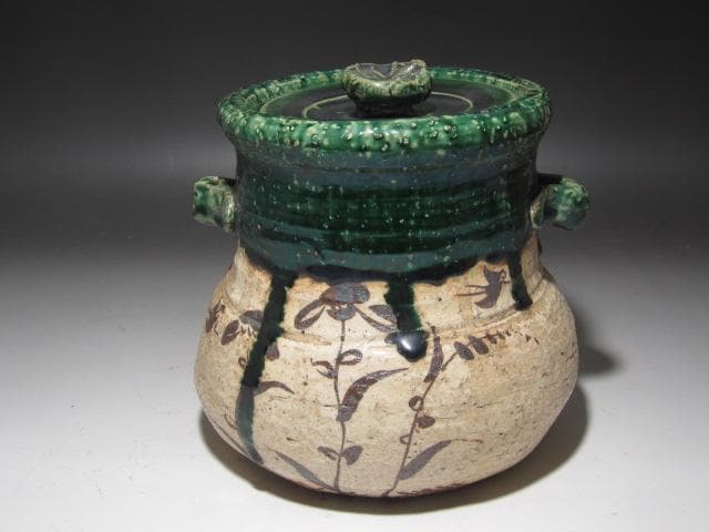 ☆ 北大路魯山人 織部水指 親しみやすい一品☆y502