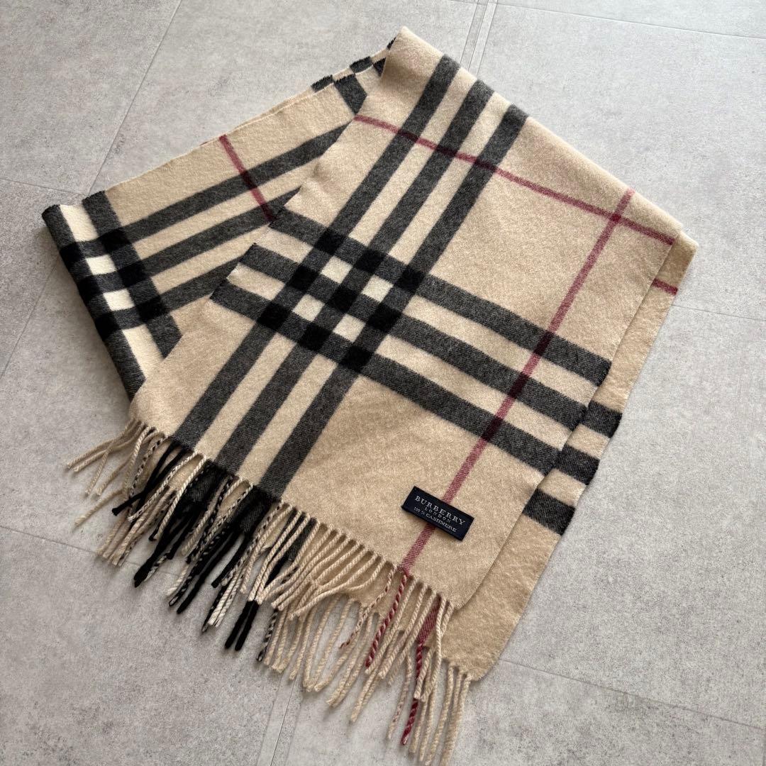 バーバリーロンドン マフラー ノバチェック メガチェック カシミヤ100