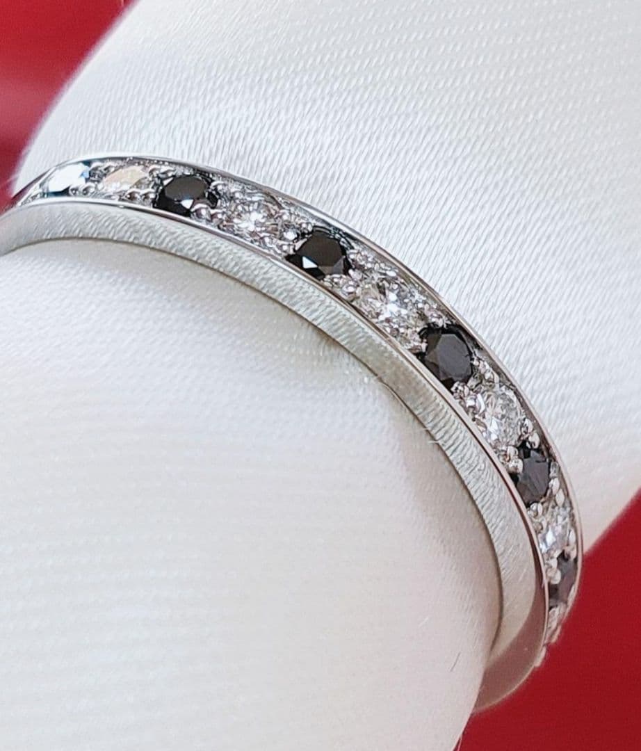 新入荷 未使用 pt950 天然ダイヤモンド ブラックダイヤモンド リング