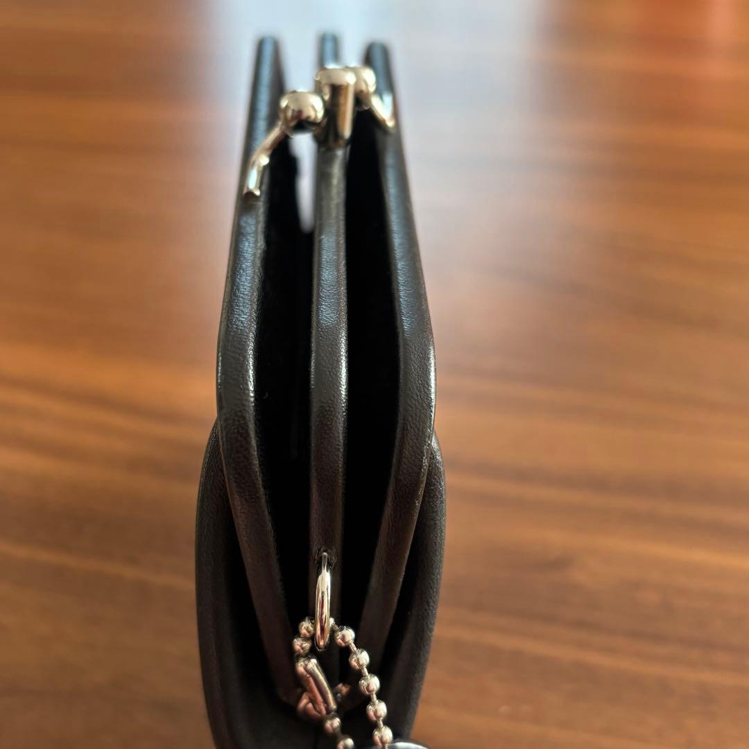 COACH　コーチ　がま口　ケース　革　黒