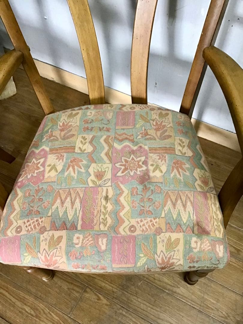 管328☆カリモク☆オールドカリモク☆ダイニングテーブル☆アームチェアー☆5点