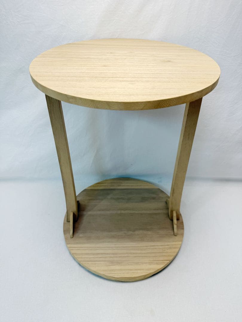 ほぼ未使用 茶道具 弘斎作 利休好写し 桐 丸卓 組み立式