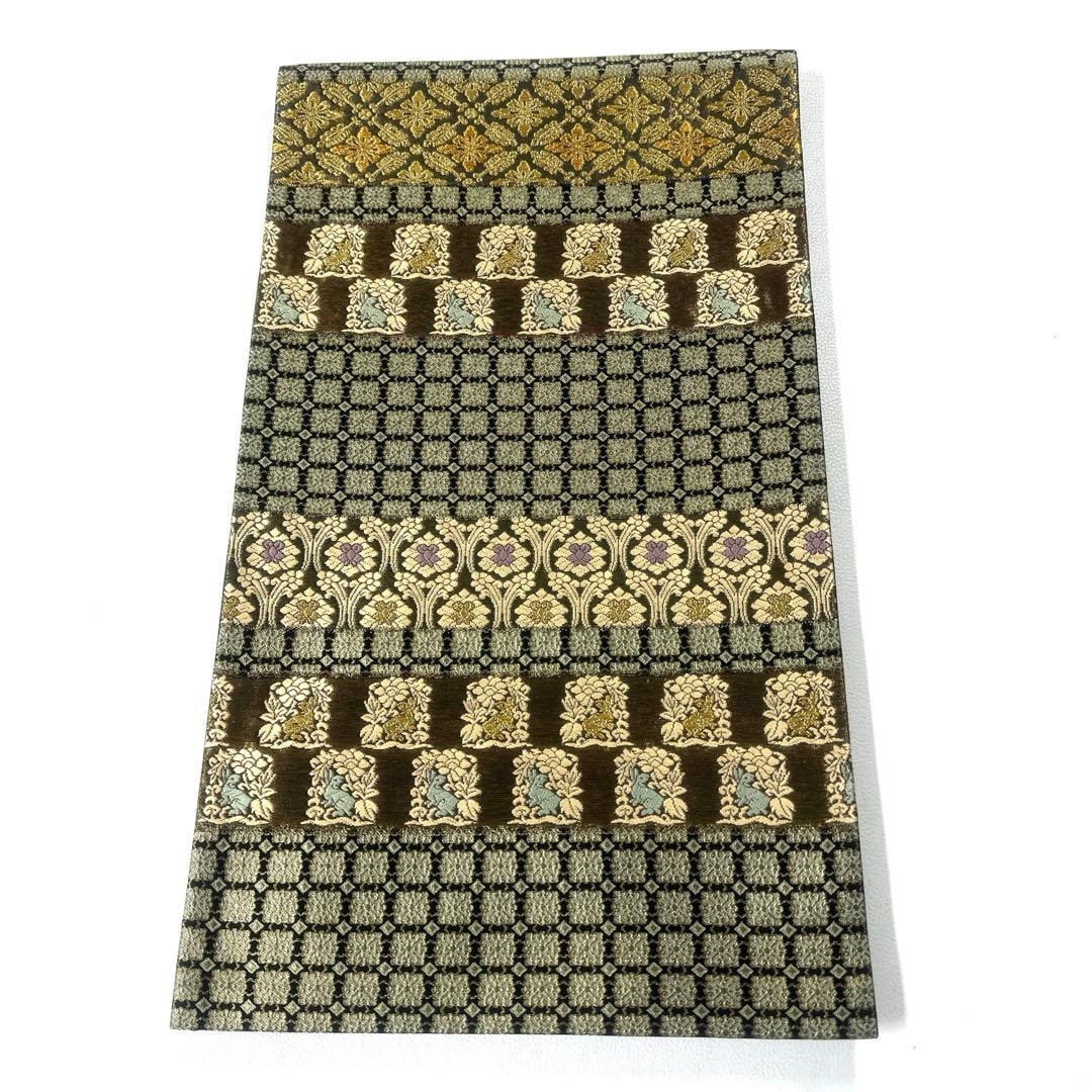 専用帯5824 ●高級 正絹 牡丹兎に花菱文 六通 袋帯 袋帯 都謹製 四季花菱文 六通柄 西陣 正絹 日本製 みやこ 未仕立て