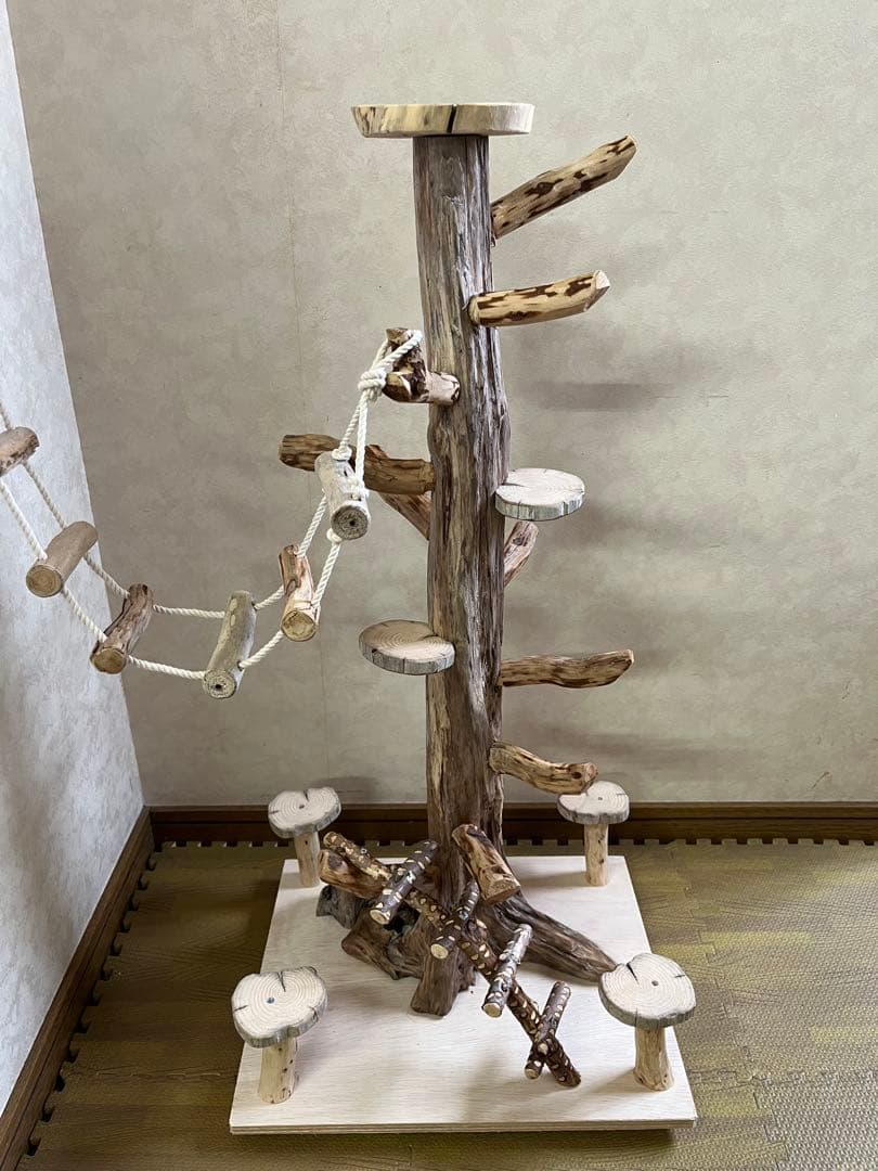 鳥インコ止まり木 流木バードアスレチックタワー型 大サイズバードジム