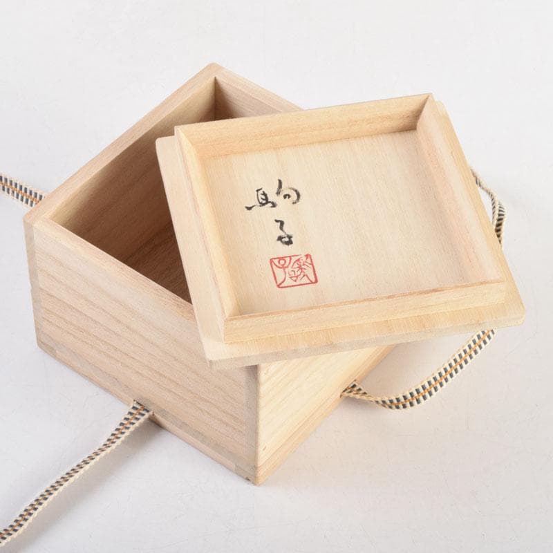 陶芸家 黒部駒子作 染付 金魚 水滴 書道具 共箱 V 8848