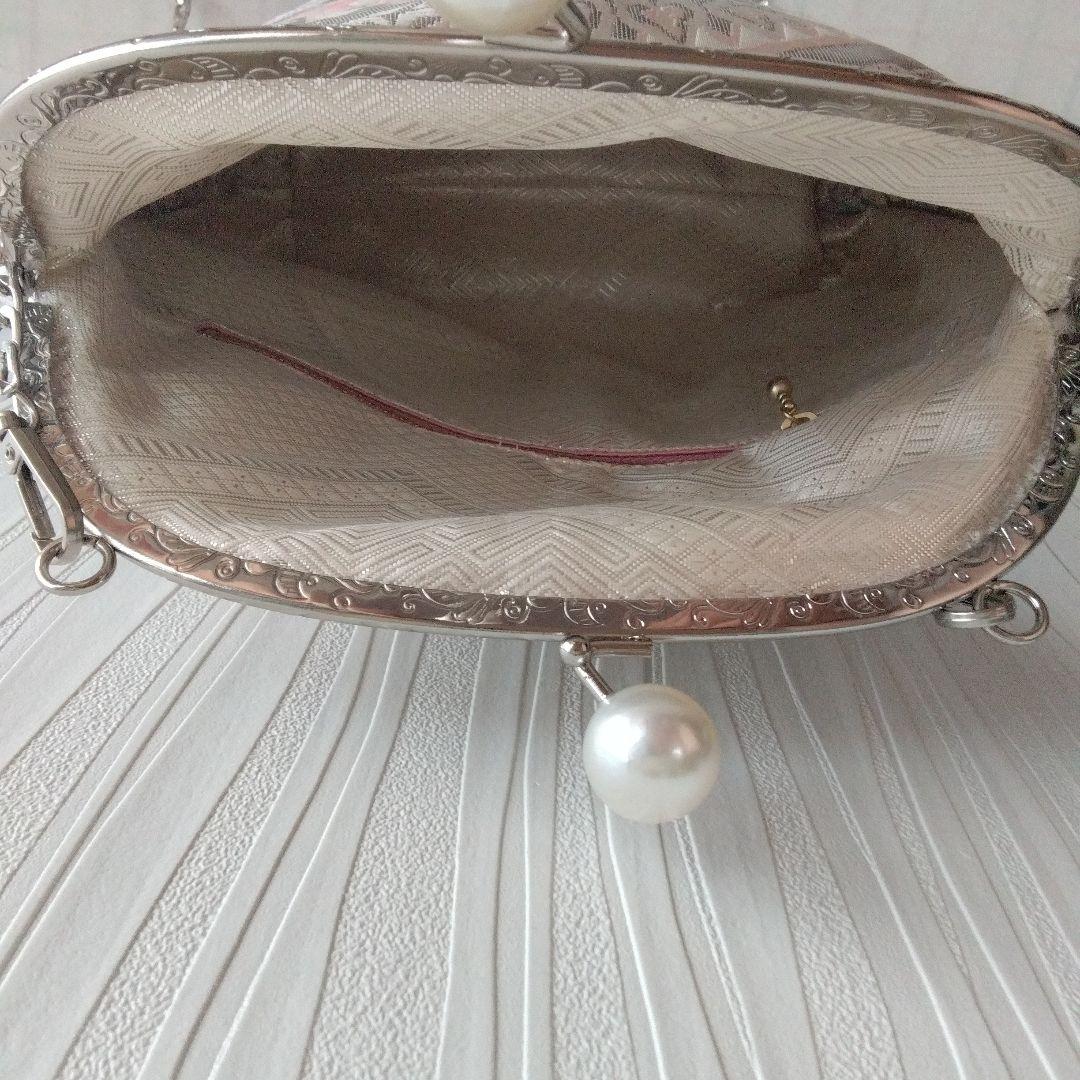 ハクちゃん様オーダー専用ページ　がま口バッグ(正絹袋帯リメイク)プラチナ箔