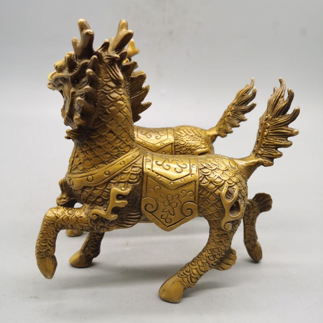 銅器 麒麟 鎮宅 辟邪 開運 風水 招財 置物 装飾品 工芸品