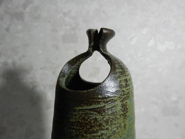 黒田光楽窯 「黒田光楽（耕三朗）」作 萬古焼花入（約高