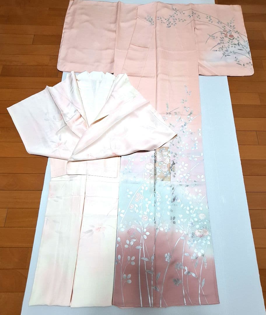 新品未使用品 正絹 丹後ちりめん 訪問着 作家物 長襦袢 2点セット 訪問着 正絹 新品 名古屋友禅 伝統工芸士 赤塚順一作 作家物 手染め