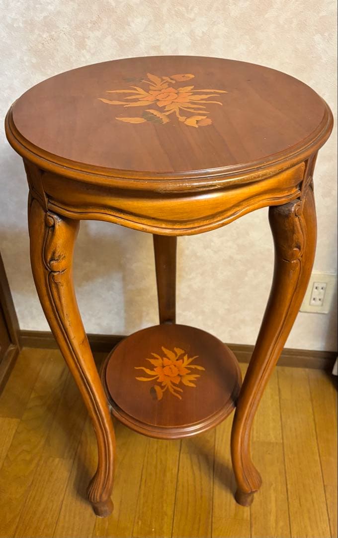 イタリア サイドテーブル 花台 象嵌 猫脚 イタリア 花台 サイドテーブル 猫脚 コンソール ヴィンテージ イタリア