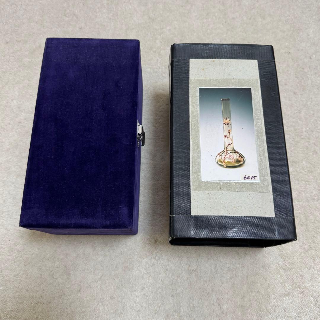 本物保証 エミール•ガレ エナメルガラス花瓶 約1890年 骨董 稀少品 共